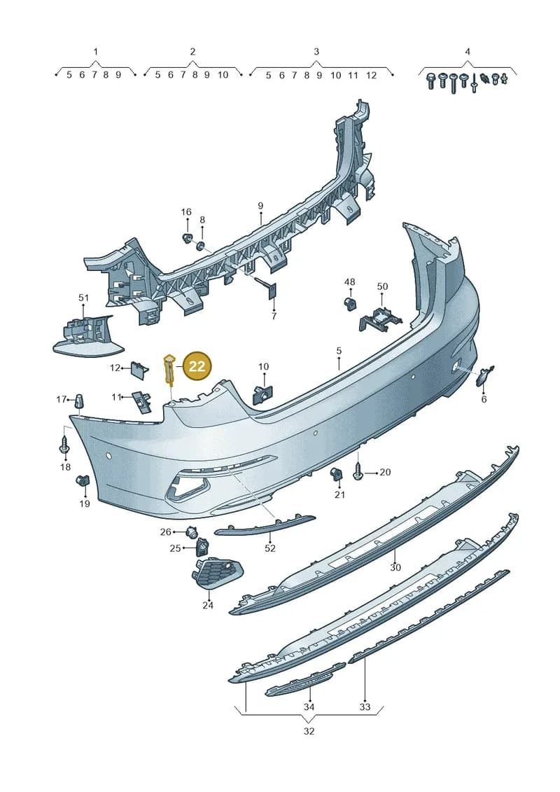 8Y5807740 — Audi A3 Sportback (2019-2025) diagram 596807700, position 22