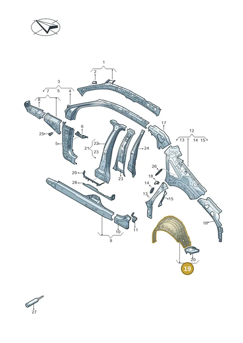 8Y5809410 — Audi A3 Sportback (2019-2025) diagram 596809010, position 19