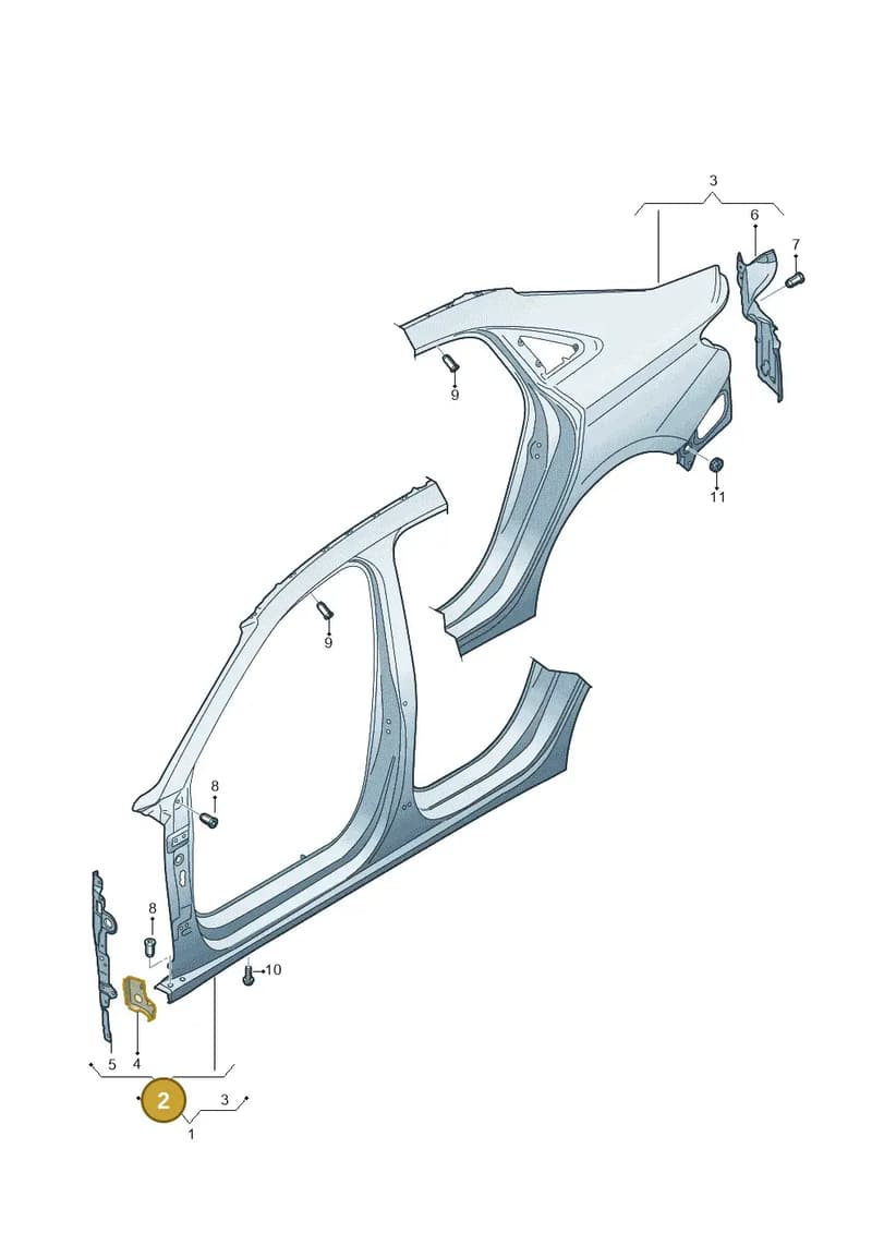 8Y5809840 — Audi A3 Sportback (2019-2025) diagram 596809060, position 2