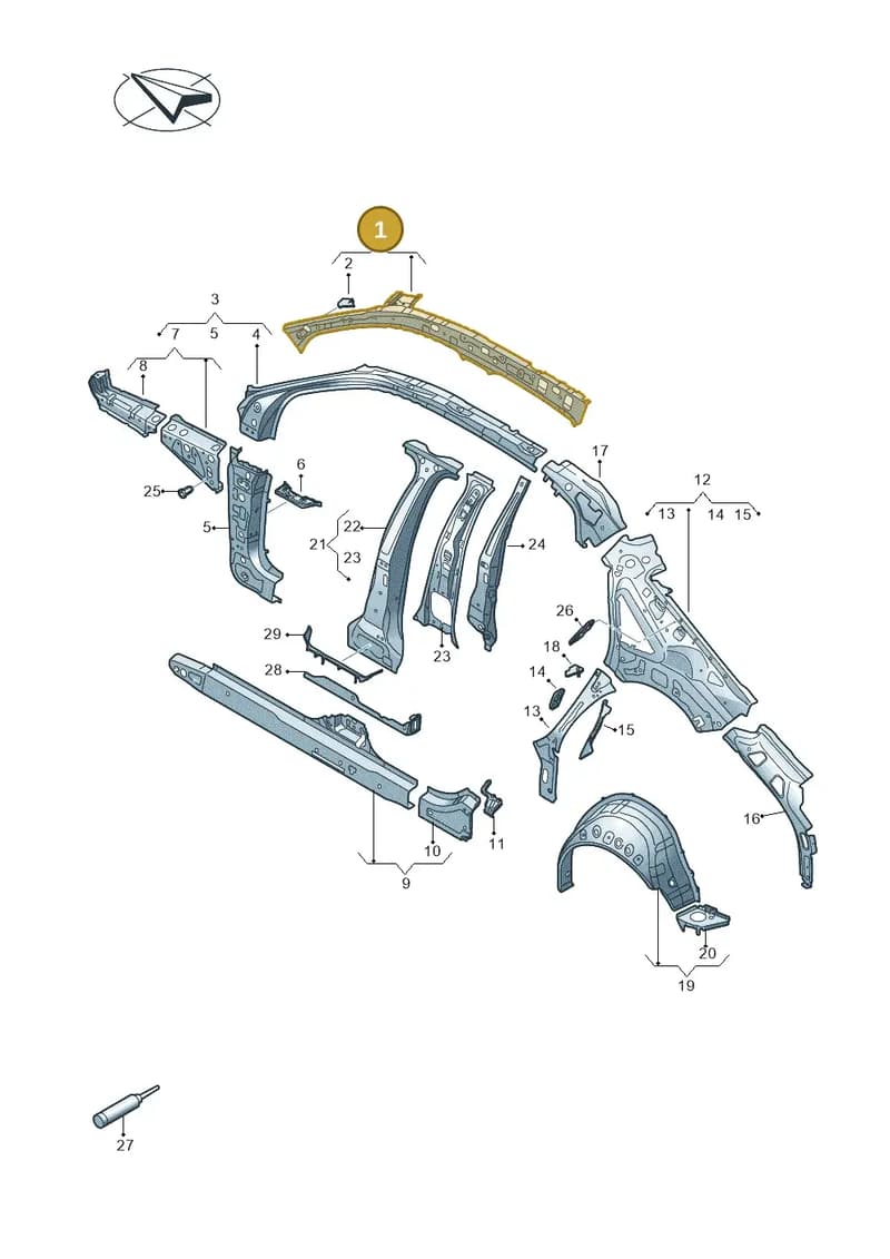 8Y5810179 — Audi A3 Sportback (2019-2025) diagram 596809010, position 1