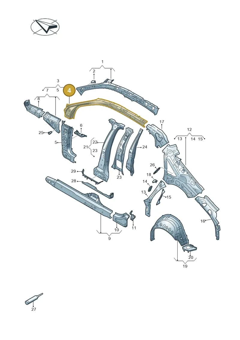 8Y5810284 — Audi A3 Sportback (2019-2025) diagram 596809010, position 4