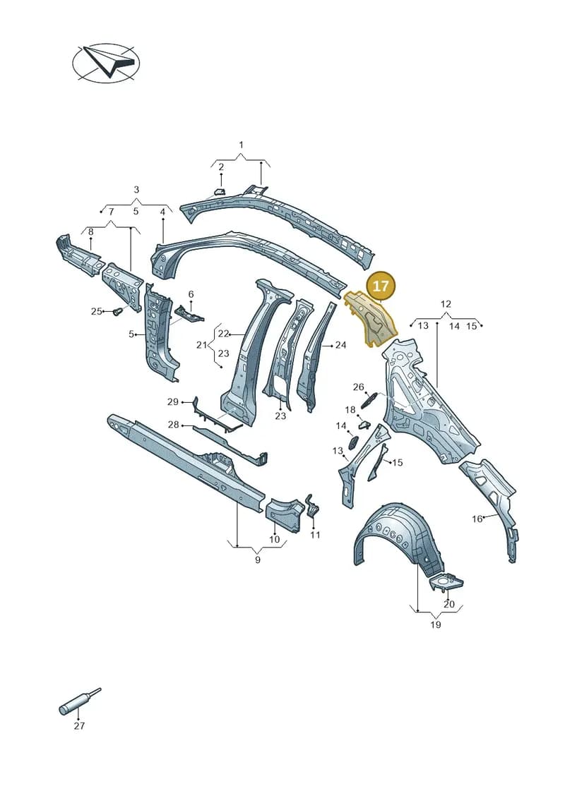 8Y5810392 — Audi A3 Sportback (2019-2025) diagram 596809010, position 17