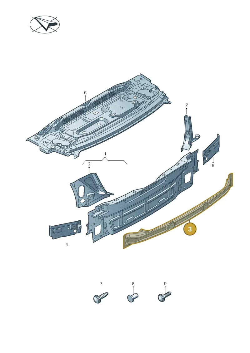 8Y5813307 — Audi A3 Sportback (2019-2025) diagram 596813100, position 3