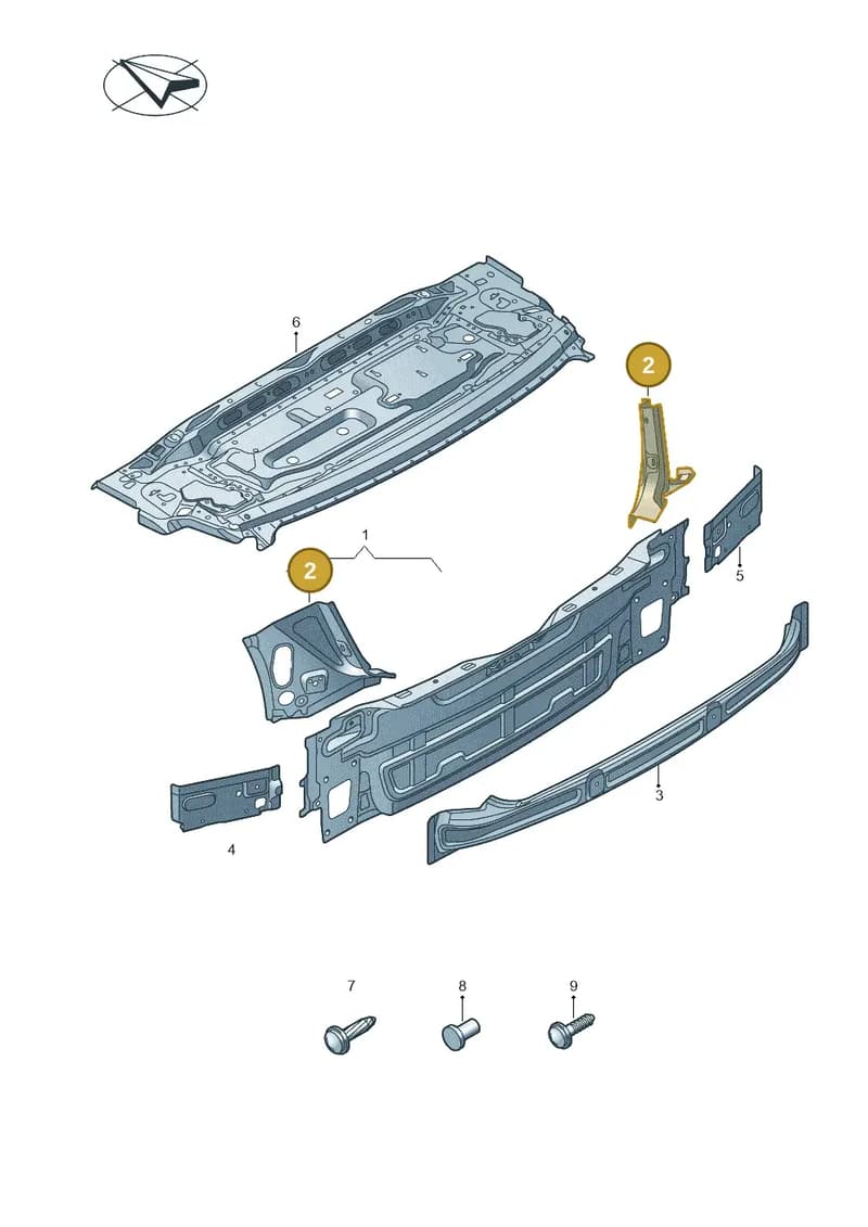 8Y5813510 — Audi A3 Sportback (2019-2025) diagram 596813100, position 2