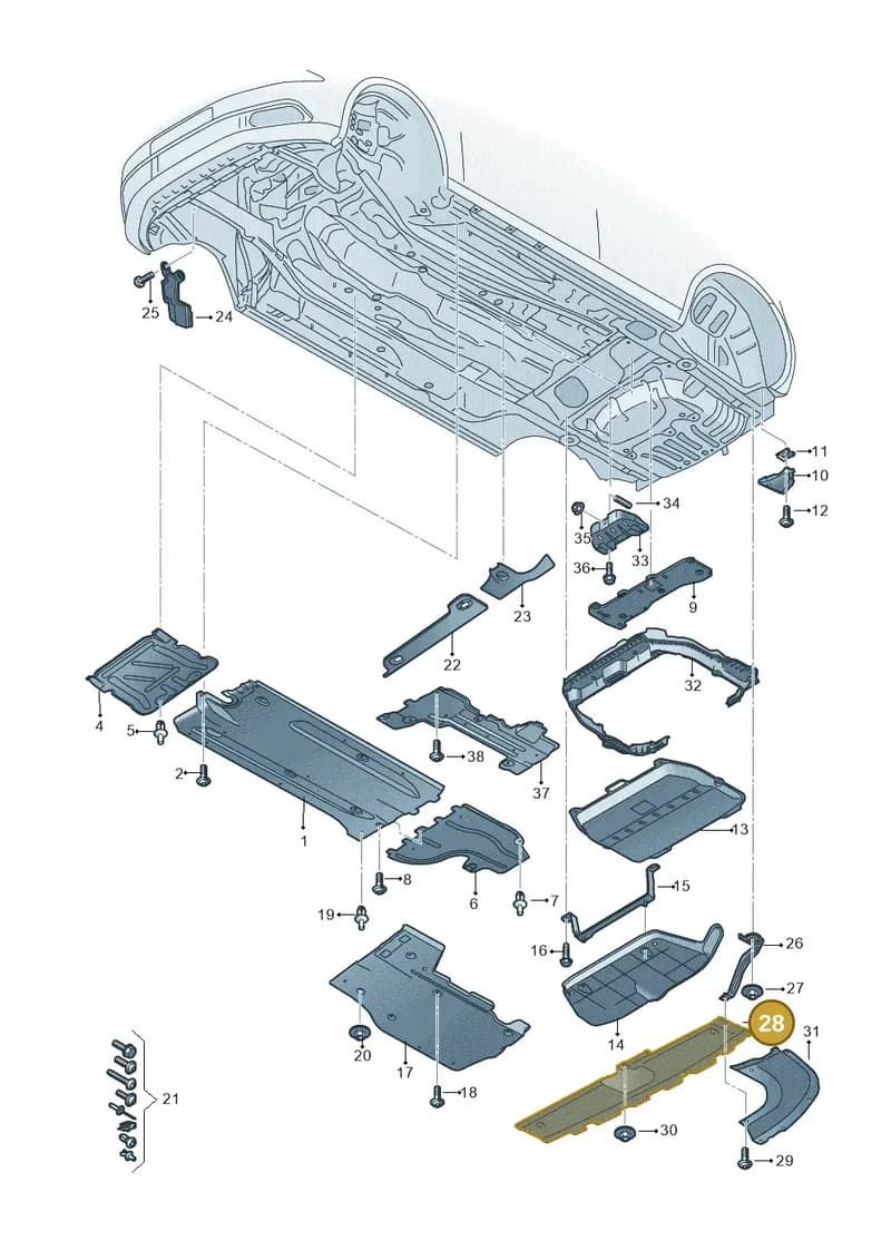 8Y5825219 — Audi A3 Sportback (2019-2025) diagram 596825000, position 28