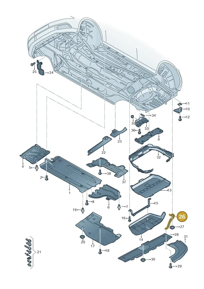 8Y5825343A — Audi A3 Sportback (2019-2025) diagram 596825000, position 26