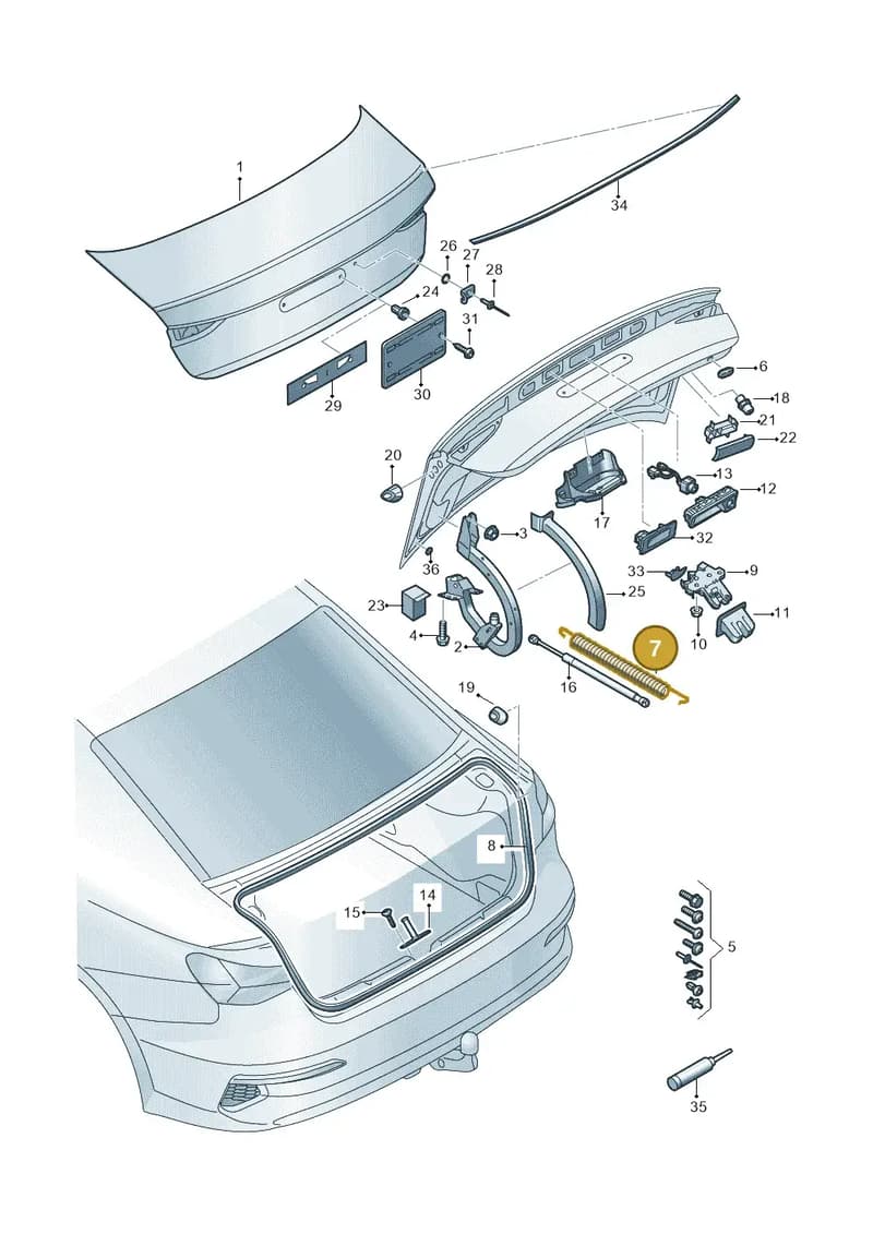 8Y5827665B — Audi A3 Sportback (2019-2025) diagram 596827010, position 7