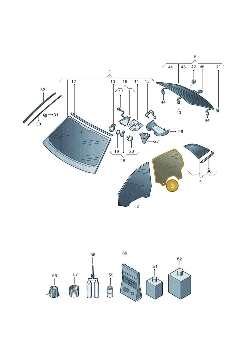 8Y5845205A — Audi A3 Sportback (2019-2025) diagram 596845000, position 3