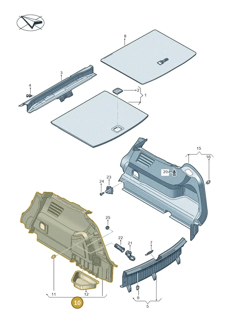 8Y5863887ACA9 — Audi A3 Sportback (2019-2025) diagram 596863900, position 10