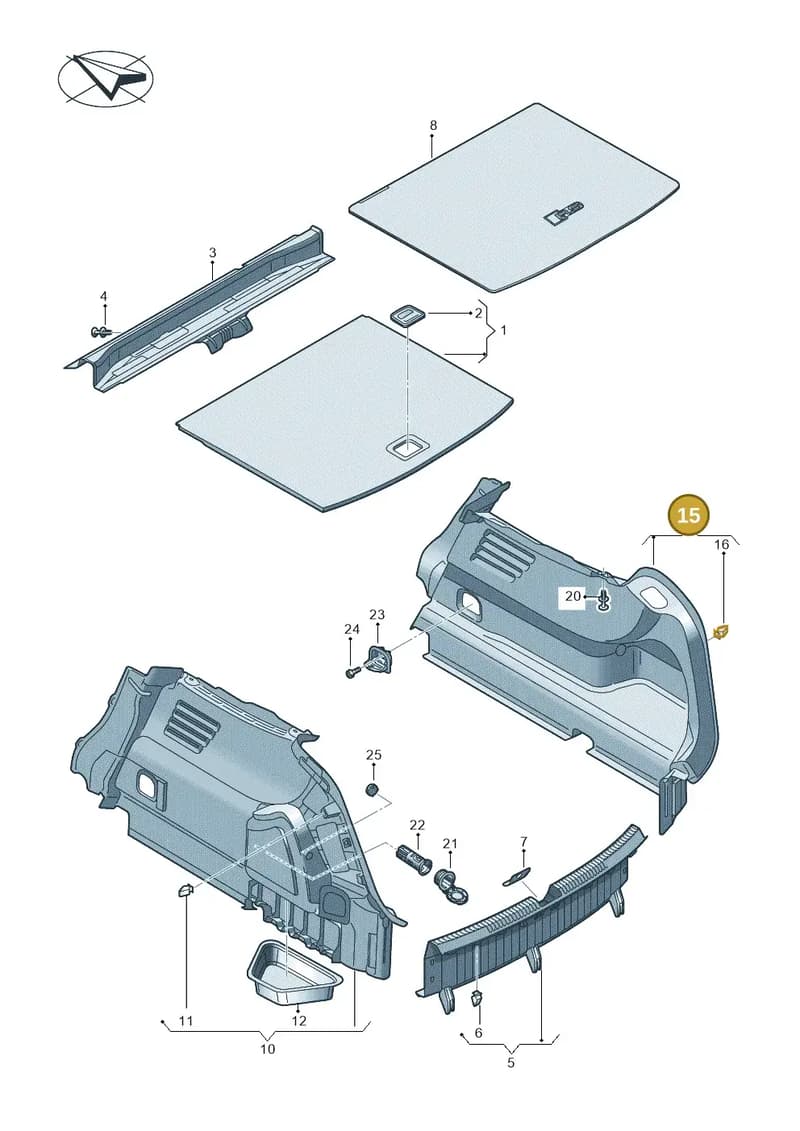 8Y5863888CA9 — Audi A3 Sportback (2019-2025) diagram 596863900, position 15