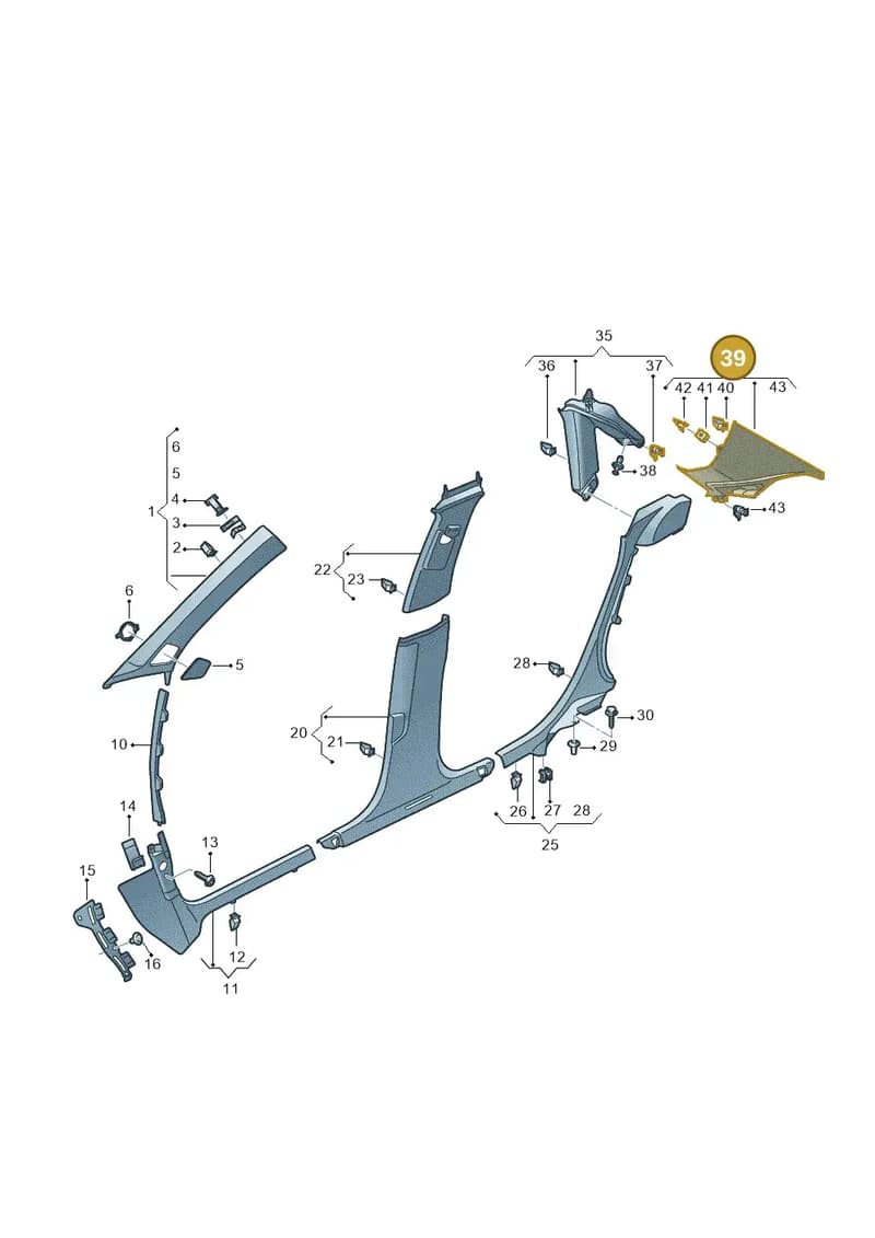 8Y58672454PK — Audi A3 Sportback (2019-2025) diagram 596867660, position 39