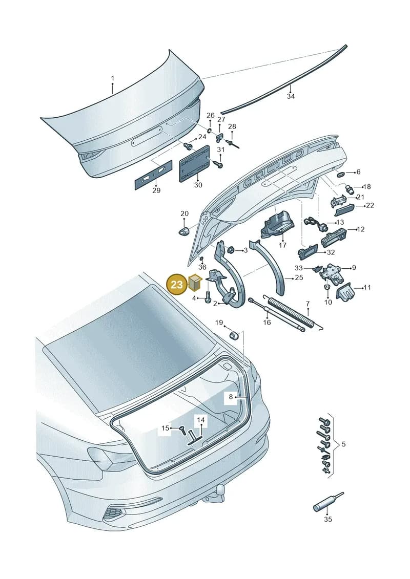 8Y5868737A — Audi A3 Sportback (2019-2025) diagram 596827010, position 23