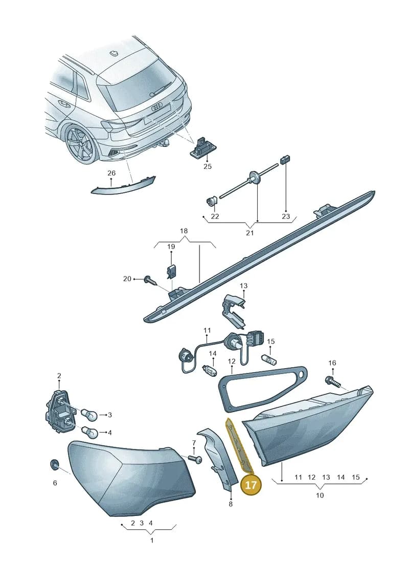 8Y5945256 — Audi A3 Sportback (2019-2025) diagram 596945000, position 17
