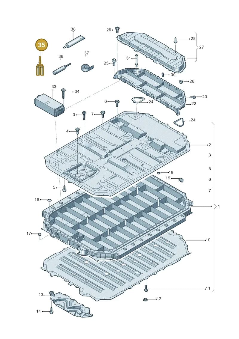 DG00020M2 — Audi E-tron (2020-2023) diagram 4kc915537, position 35