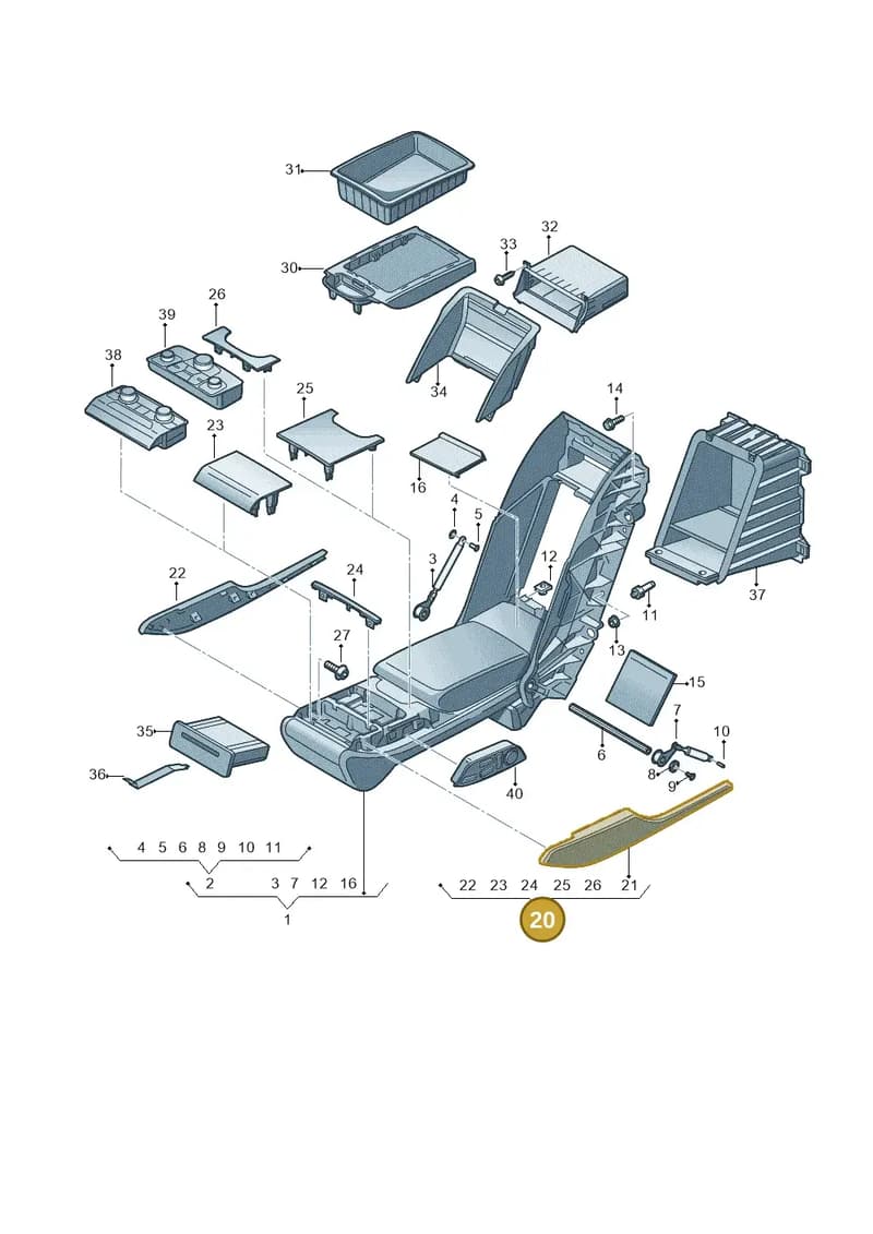 L4H000034D — Audi A8 (2013-2018) diagram 696885810, position 20