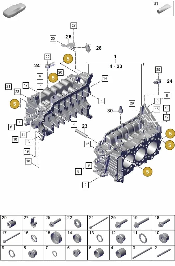 014301153B — Porsche 911 (2021-2022) diagram p59101100, position 5