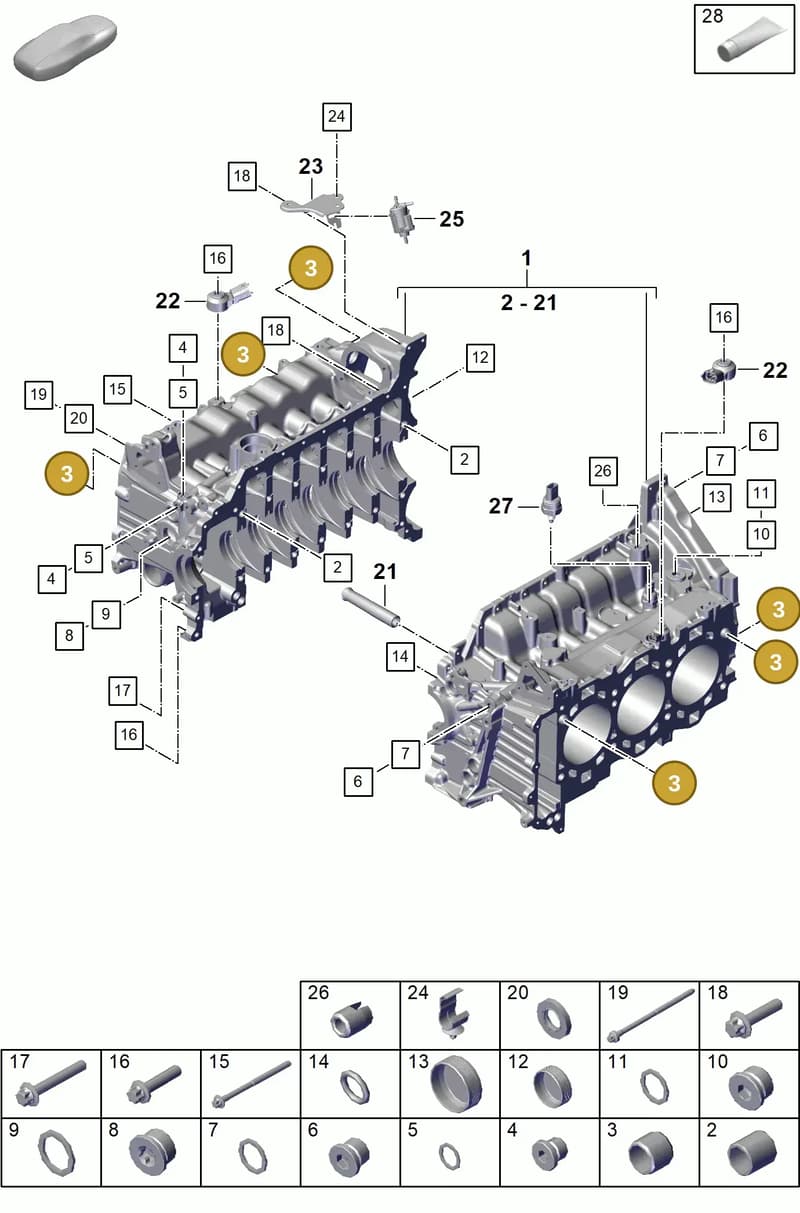 014301153D — Porsche Boxster Spyder (2019-2020) diagram p55101105, position 3