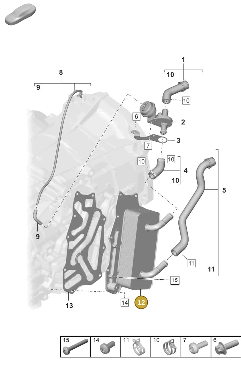 0DT300333A — Porsche 911 (2020-2022) diagram p57302110, position 12