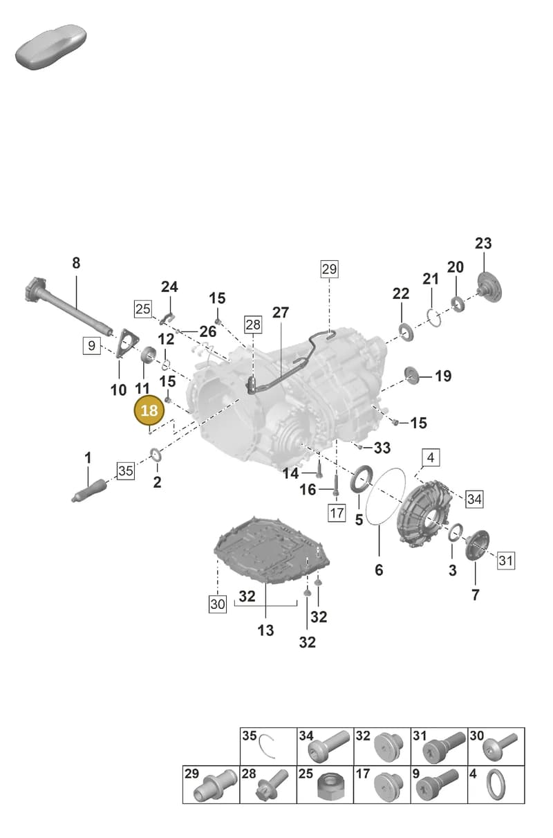 0DT301115 — Porsche 911 (2024-2025) diagram p53302100, position 18