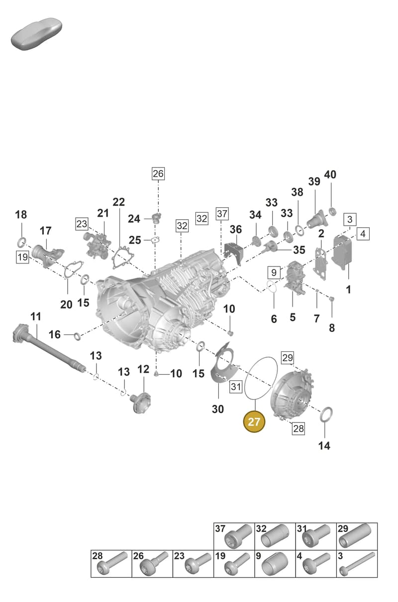0DT301179 — Porsche 911 (2018-2024) diagram p53301100, position 27