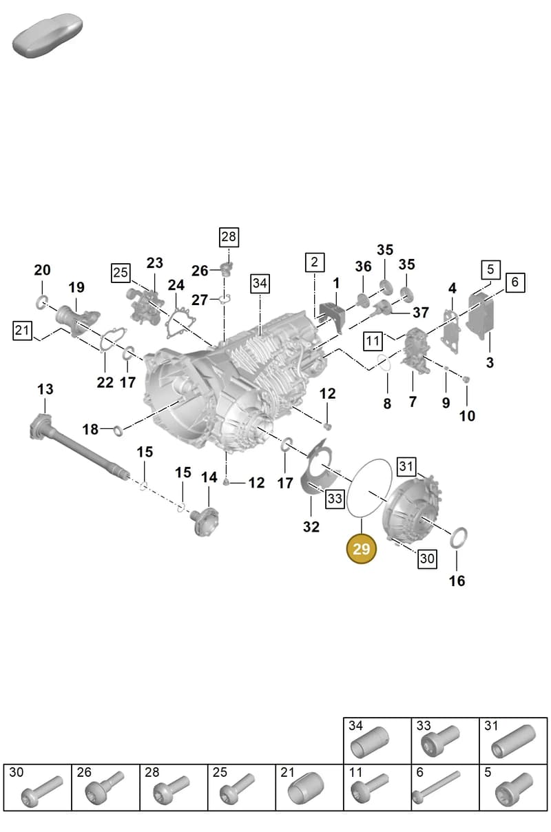 0DT301179 — Porsche 911 (2021-2022) diagram p59301100, position 29