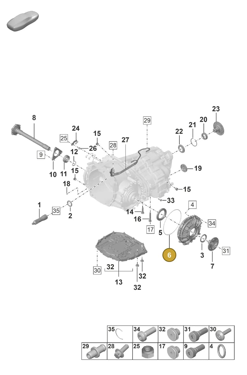 0DT301179 — Porsche 911 (2024-2025) diagram p53302100, position 6