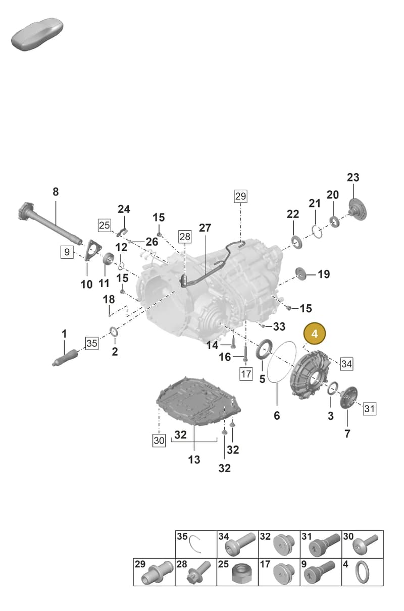 0DT301225 — Porsche 911 (2024-2025) diagram p53302100, position 4