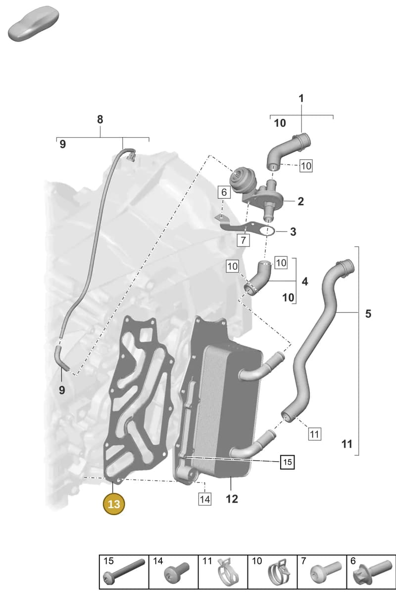 0DT301461 — Porsche 911 (2020-2022) diagram p57302110, position 13