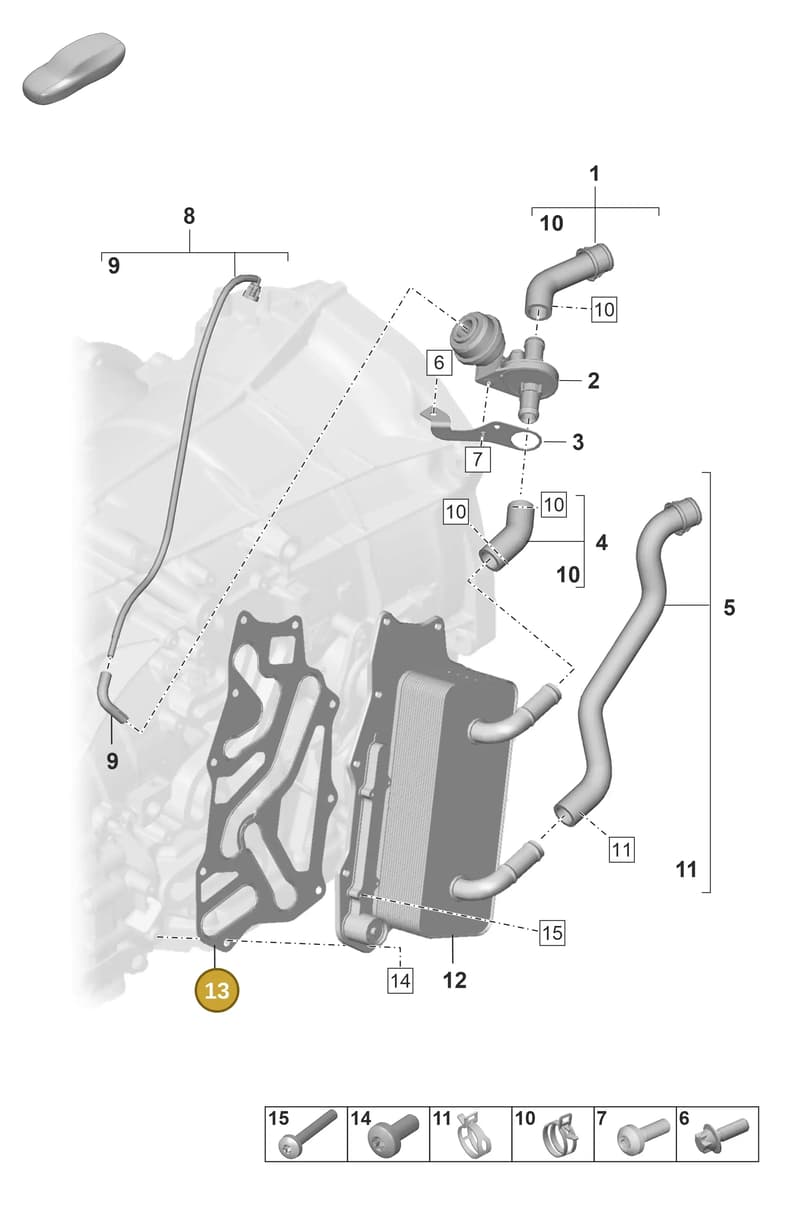 0DT301461 — Porsche 911 (2024-2025) diagram p53302110, position 13