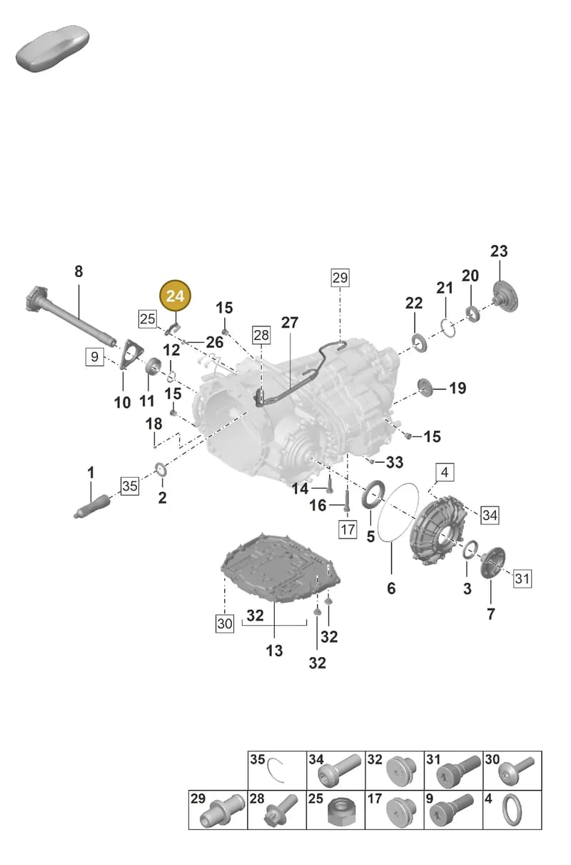 0DT301613 — Porsche 911 (2024-2025) diagram p53302100, position 24