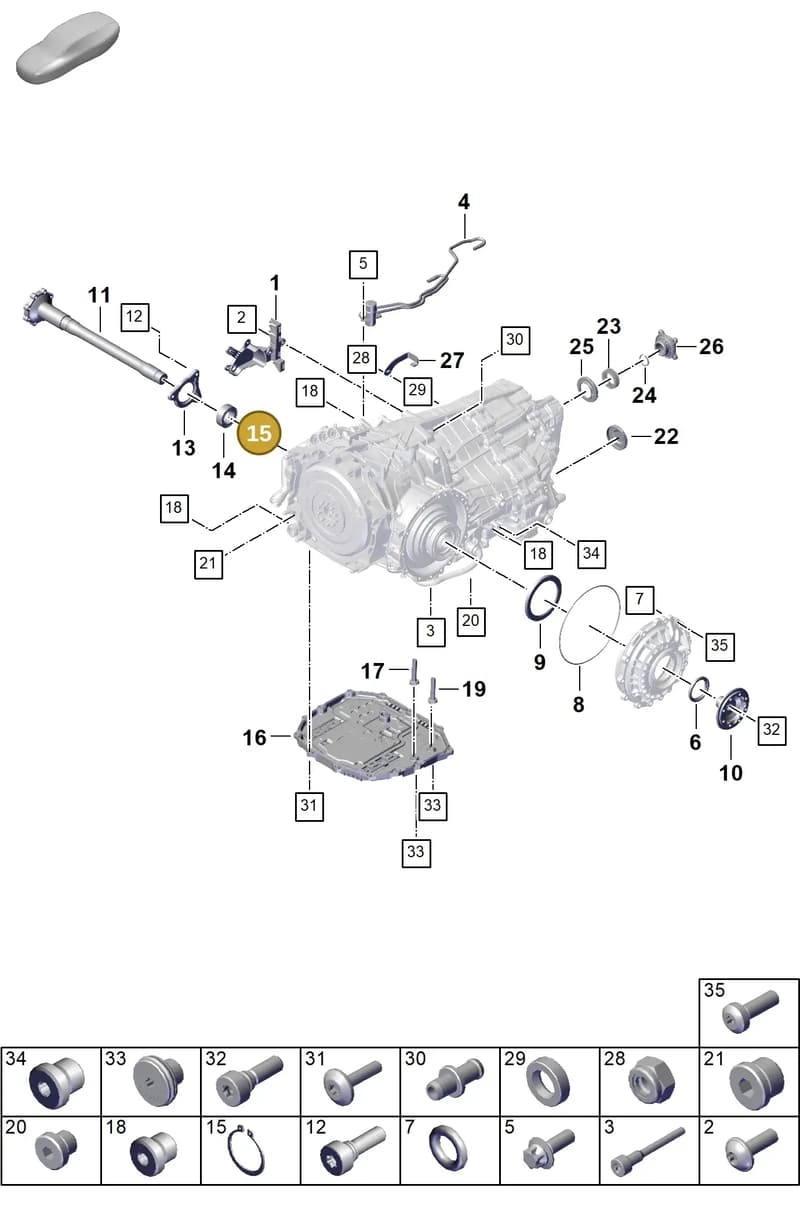 0DT311152 — Porsche 911 (2024-2025) diagram p63302150, position 15