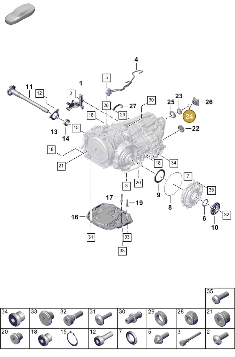 0DT311183 — Porsche 911 (2024-2025) diagram p63302150, position 24