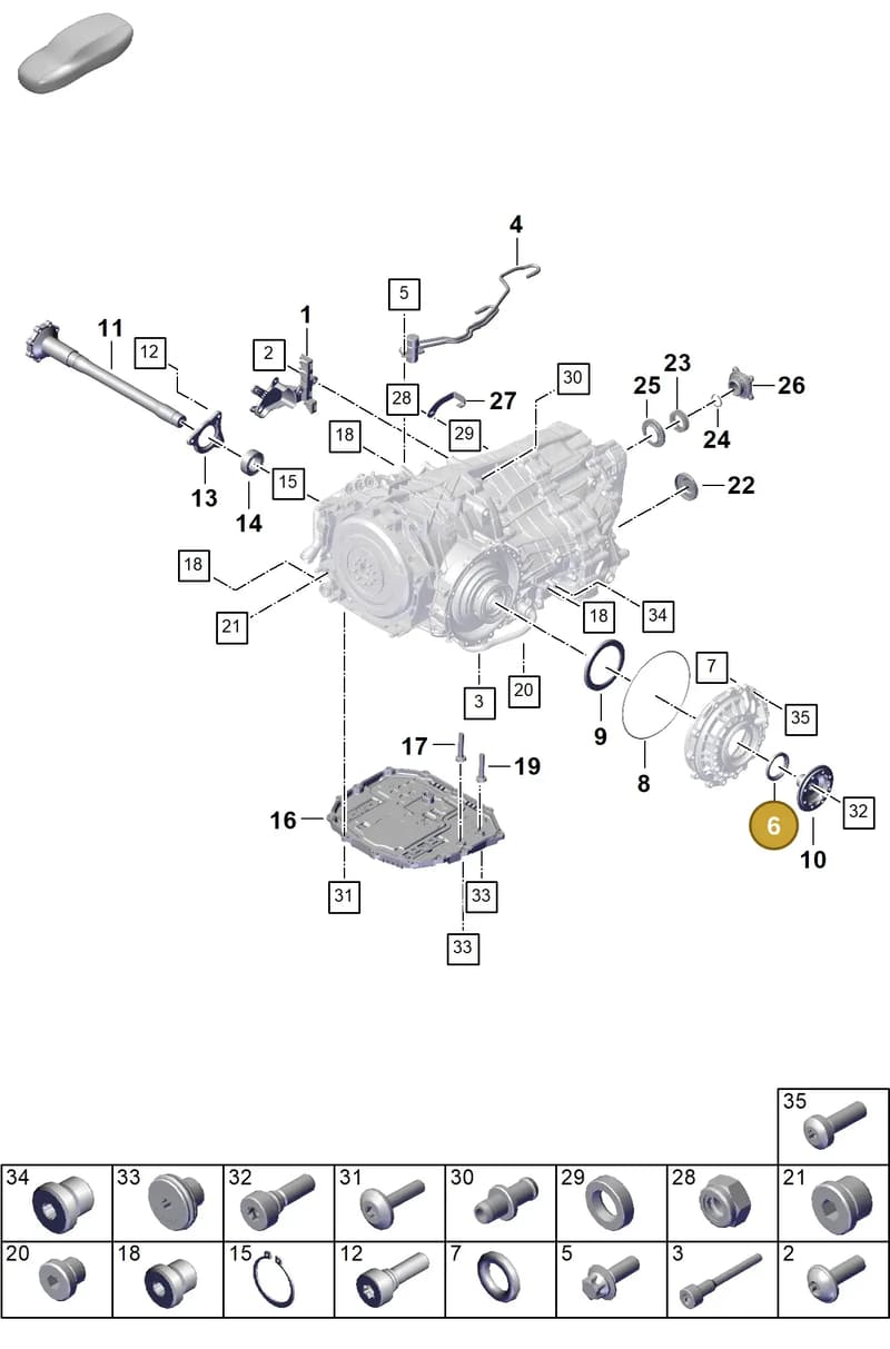 0DT321243 — Porsche 911 (2024-2025) diagram p63302150, position 6