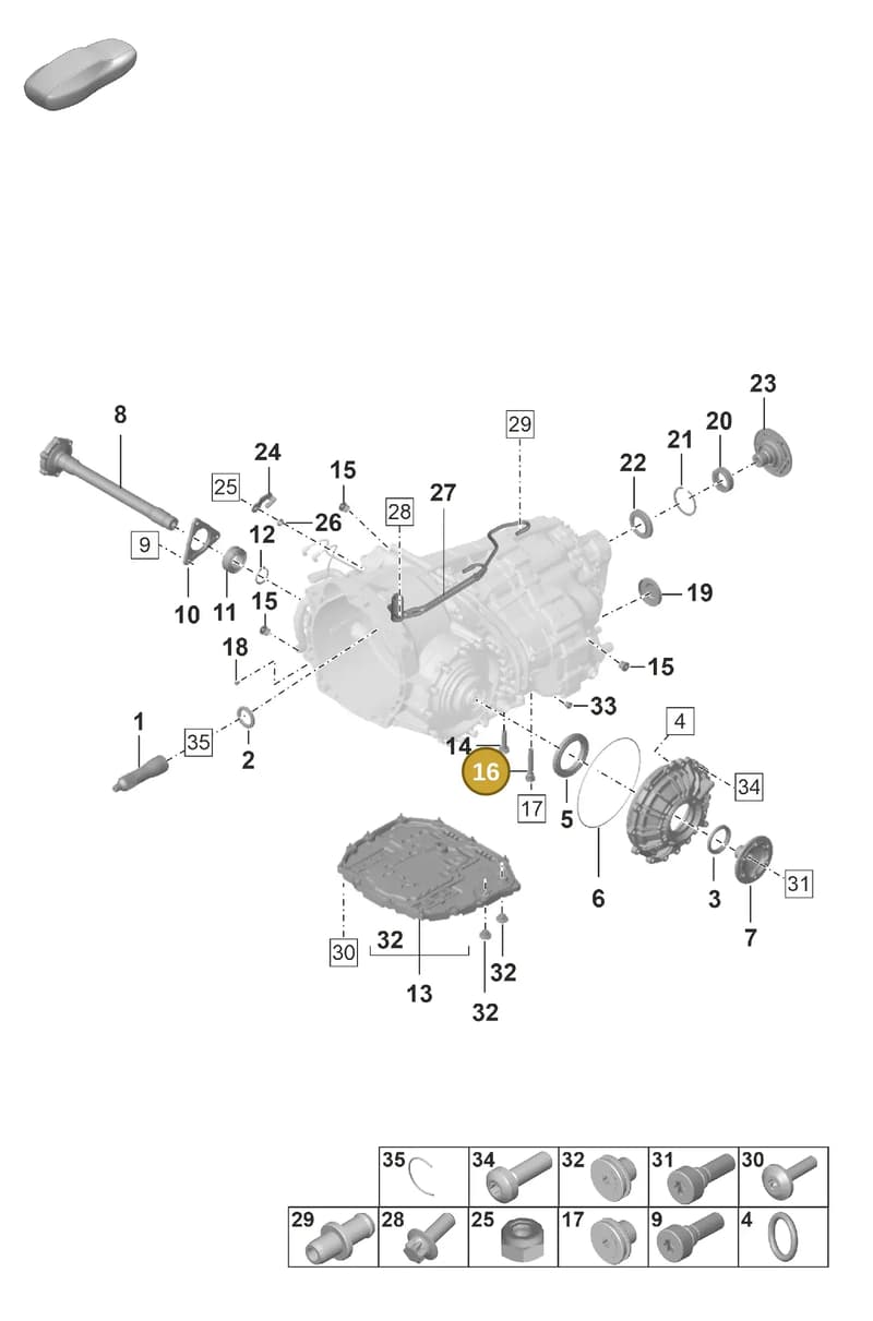 0DT321475 — Porsche 911 (2024-2025) diagram p53302100, position 16