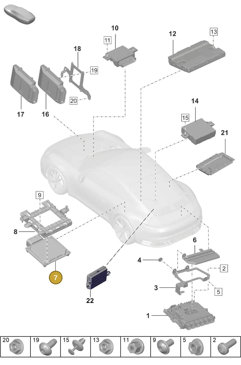 0DT927156A — Porsche 911 (2018-2024) diagram p53901030, position 7