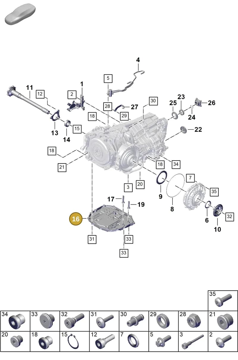 0DU317165 — Porsche 911 (2024-2025) diagram p63302150, position 16