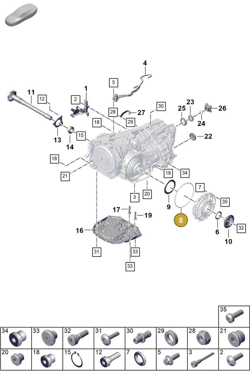 0DU321176A — Porsche 911 (2024-2025) diagram p63302150, position 8
