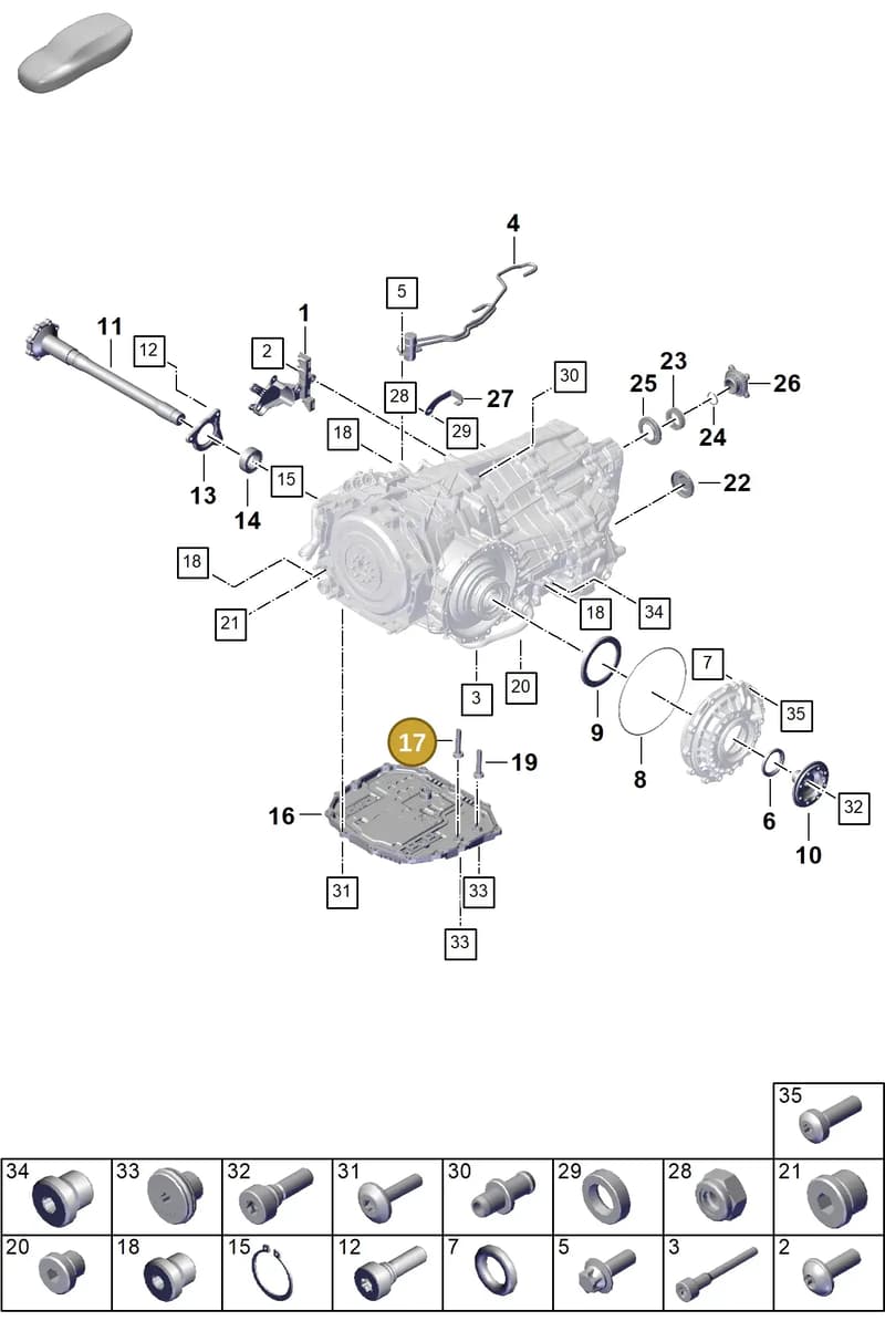 0DU321477 — Porsche 911 (2024-2025) diagram p63302150, position 17