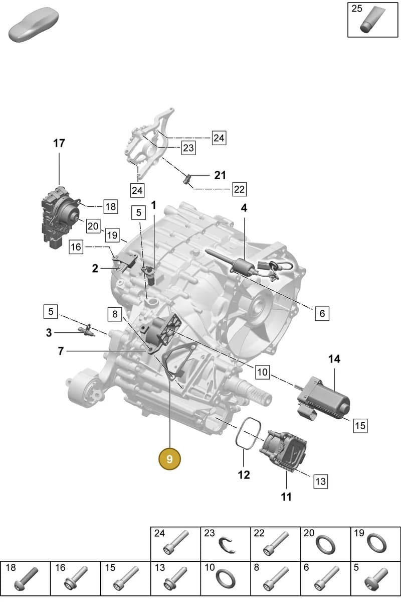 0ME301461 — Porsche Taycan Sport Turismo (2023-2025) diagram p64355200, position 9