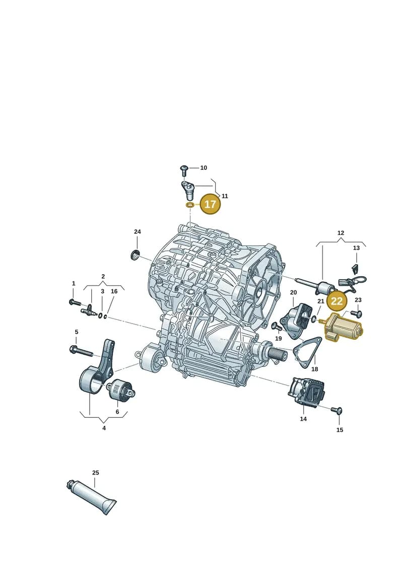 0ME341601 — Audi RS e-tron GT (2020-2025) diagram 4j1300550, position 22+17