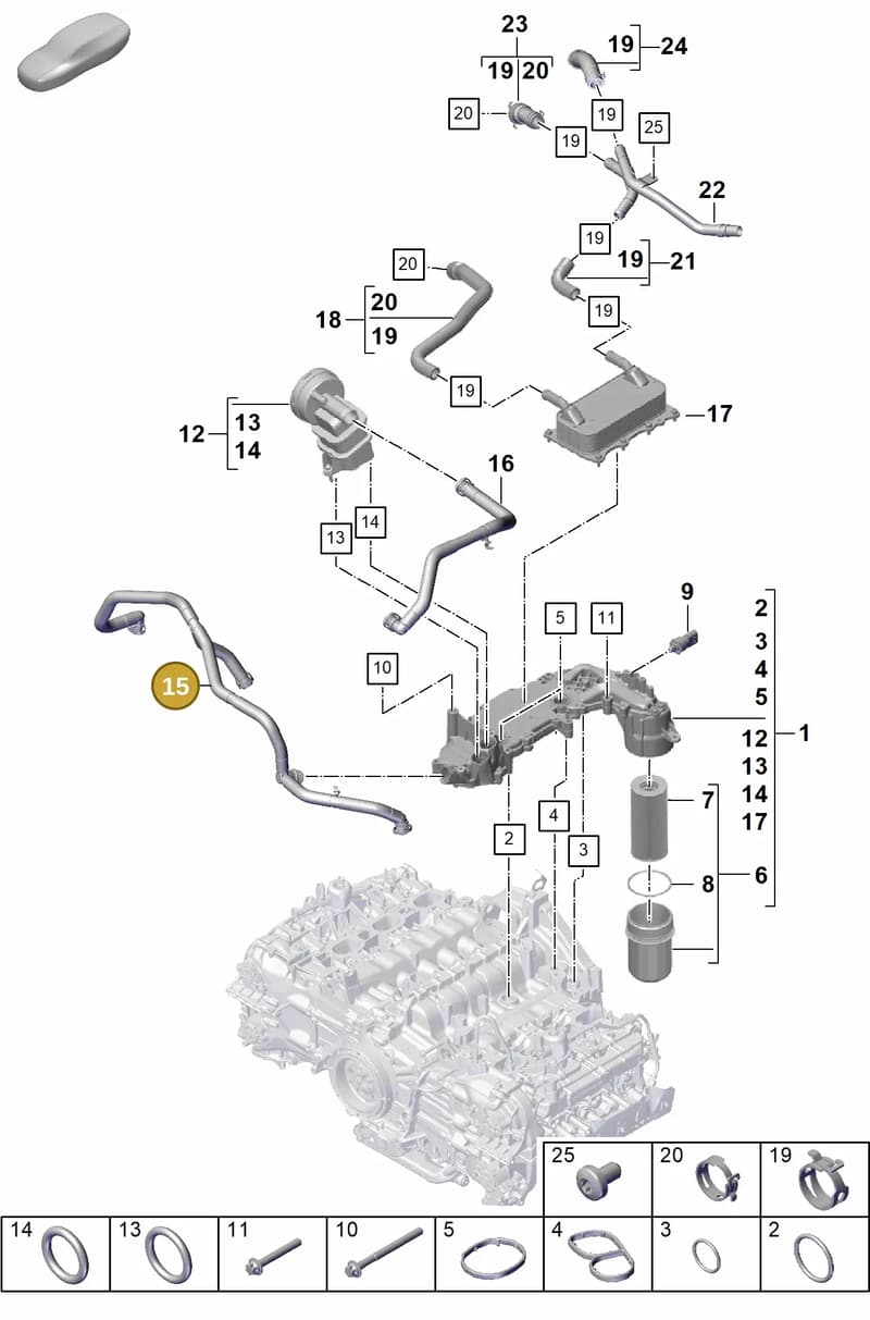 0PB101161 — Porsche Boxster Spyder (2019-2020) diagram p55104110, position 15