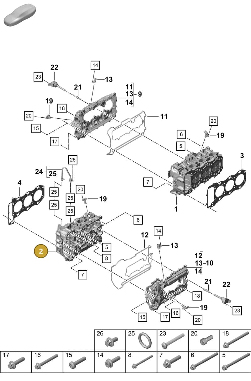 0PB103064G — Porsche Boxster Spyder (2019-2020) diagram p55103000, position 2