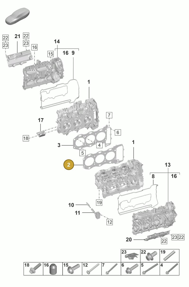 0PB103148D — Porsche 911 (2020-2022) diagram p53103000, position 2