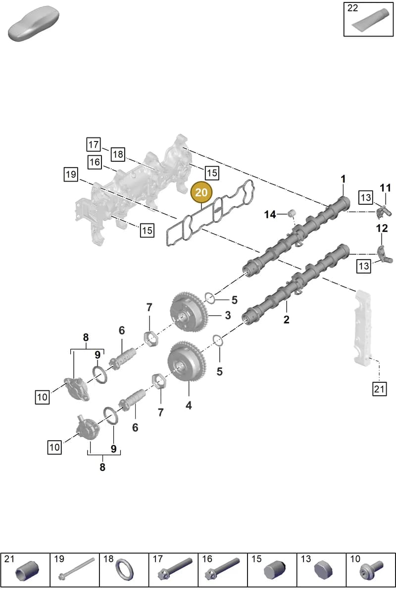 0PB103484 — Porsche Boxster Spyder (2019-2020) diagram p54103100, position 20