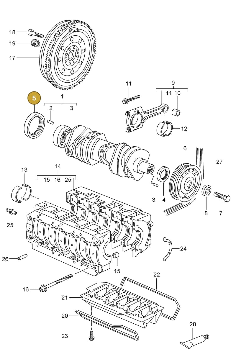 0PB105249 — Porsche Cayman S (2005-2008) diagram p28102000, position 5