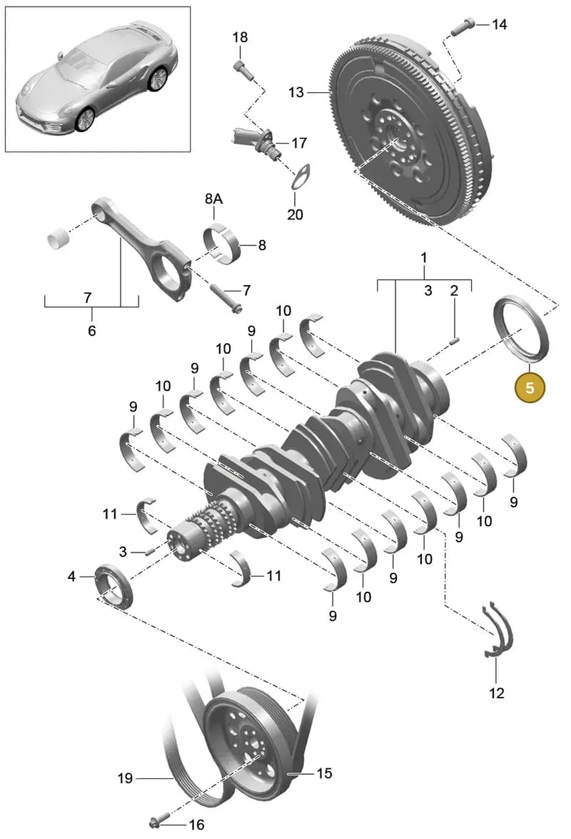 0PB105249 — Porsche 911 (2013-2020) diagram p42102000, position 5