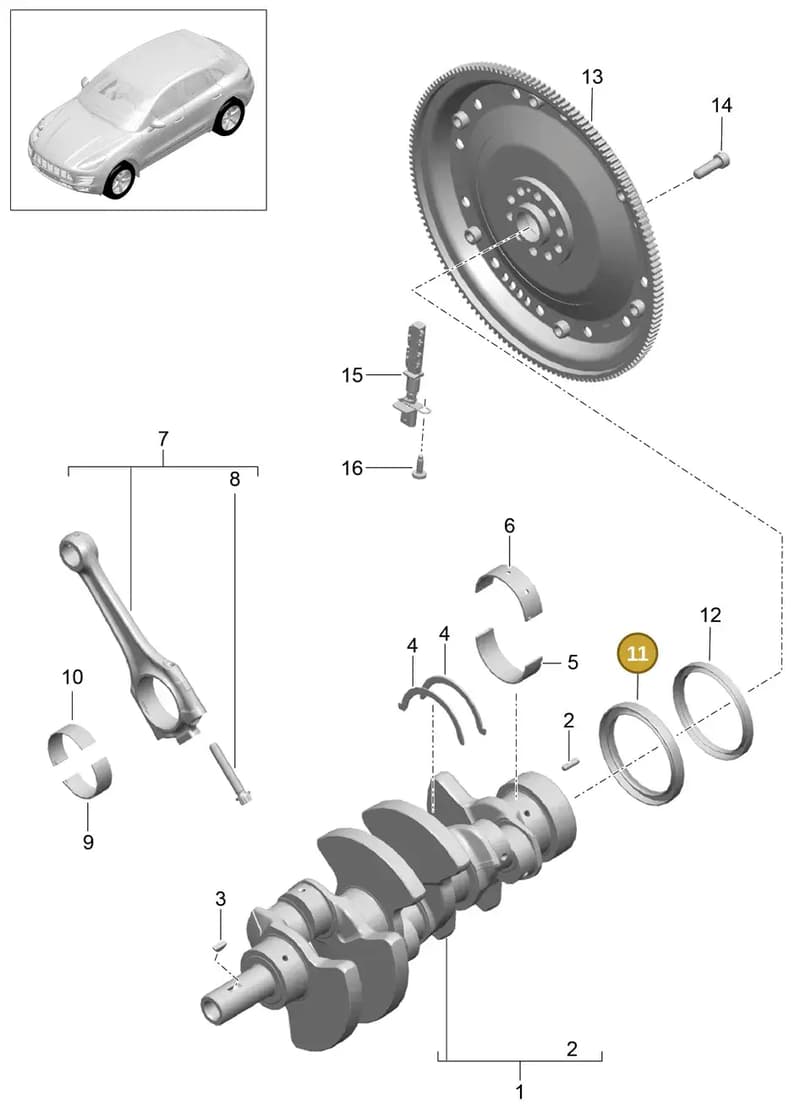0PB105249 — Porsche Macan (2013-2018) diagram p44102000, position 11