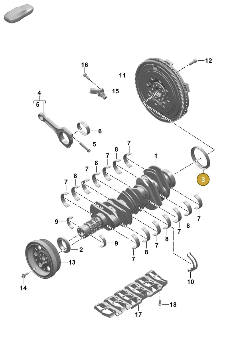 0PB105249 — Porsche 911 (2024-2025) diagram p63102000, position 3
