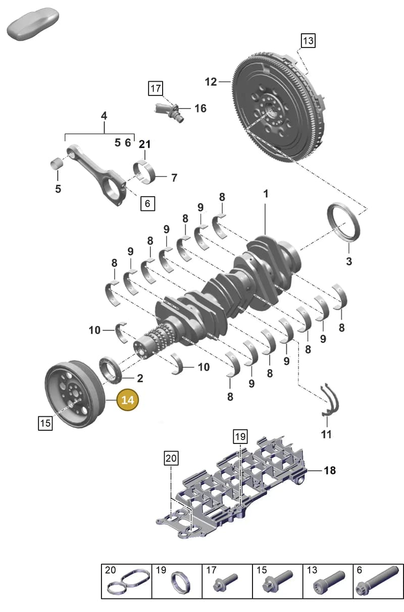 0PB105289D — Porsche 911 (2020-2022) diagram p57102000, position 14