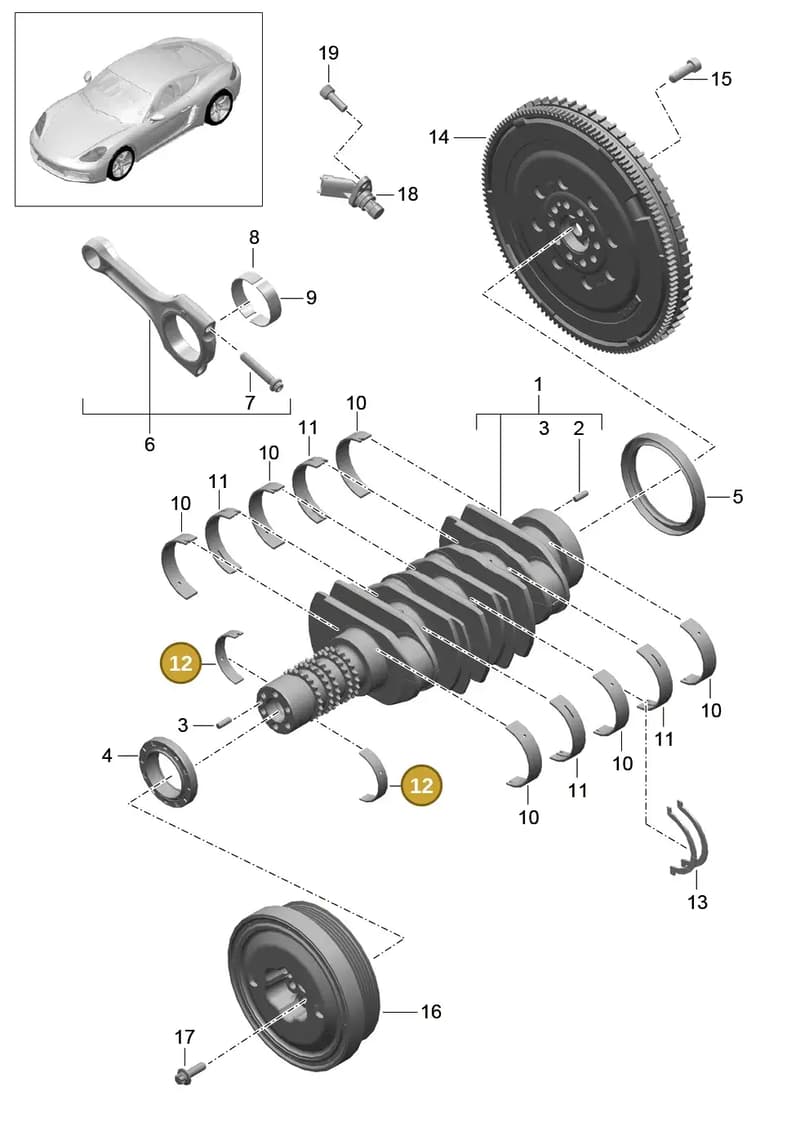 0PB105589B — Porsche Cayman (2016-2019) diagram p50102000, position 12